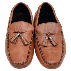 Givenchy Brown Leather Bow Tassels Slip On Loafers Size 42