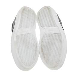 Pre Owned Givenchy Black Leather Urban Street Logo Slip On Sneakers Size 43