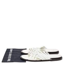 Givenchy White Leather Strappy Flat Slide Sandals Size 43