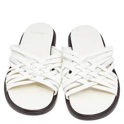 Givenchy White Leather Strappy Flat Slide Sandals Size 43