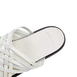 Givenchy White Leather Strappy Flat Slide Sandals Size 43