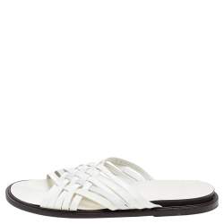 Givenchy White Leather Strappy Flat Slide Sandals Size 43