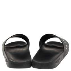 Givenchy Black Rubber Logo Flat Slides Size 43
