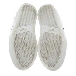 Givenchy White/Blue Leather And Elastic Band Urban Street Slip On Sneakers Size 39