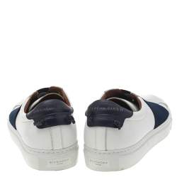 Givenchy White/Blue Leather And Elastic Band Urban Street Slip On Sneakers Size 39