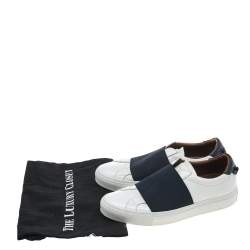 Givenchy White/Blue Leather And Elastic Band Urban Street Slip On Sneakers Size 39