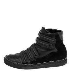 Givenchy Black Leather And Suede High Top Sneakers Size 45