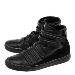 Givenchy Black Leather And Suede High Top Sneakers Size 45