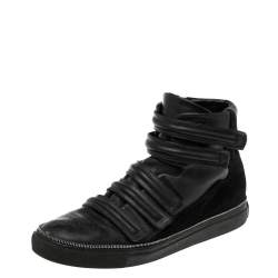 Givenchy Black Leather And Suede High Top Sneakers Size 45