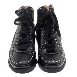 Givenchy Black Studded Leather Tyson High Top Sneakers Size 40