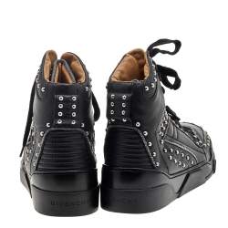 Givenchy Black Studded Leather Tyson High Top Sneakers Size 40