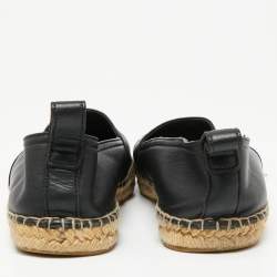 Givenchy Black Logo Leather Slip On Espadrille Flats Size 40