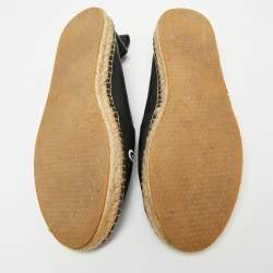 Givenchy Black Logo Leather Slip On Espadrille Flats Size 40