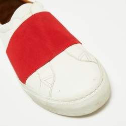 Givenchy White/Red Leather and Elastic Band Urban Street Slip-On Sneakers Size 44