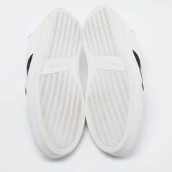 Givenchy White/Blue Leather And Elastic Band Urban Street Slip On Sneakers Size 43