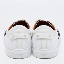 Givenchy White/Blue Leather And Elastic Band Urban Street Slip On Sneakers Size 43