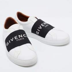 Givenchy White/Blue Leather And Elastic Band Urban Street Slip On Sneakers Size 43