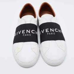 Givenchy White/Blue Leather And Elastic Band Urban Street Slip On Sneakers Size 43