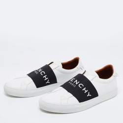 Givenchy White/Blue Leather And Elastic Band Urban Street Slip On Sneakers Size 43