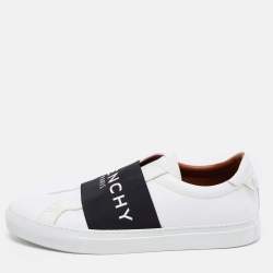 Givenchy White/Blue Leather And Elastic Band Urban Street Slip On Sneakers Size 43