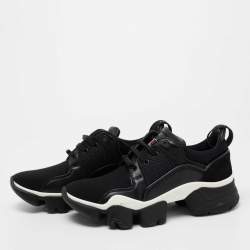 Givenchy Black Leather And Neoprene Fabric Jaw Low Sneakers Size 41