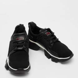 Givenchy Black Leather And Neoprene Fabric Jaw Low Sneakers Size 41
