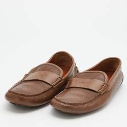 Givenchy Brown Leather Slip On Loafers Size 40