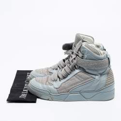 Givenchy Grey Leather High Top Sneakers Size 43