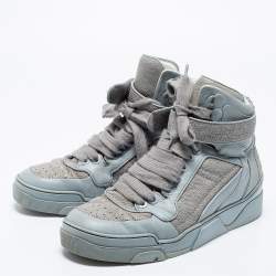 Givenchy Grey Leather High Top Sneakers Size 43