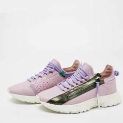 Givenchy Lilac Perforated Leather Spectre Zip Low-Top Sneakers Size 39