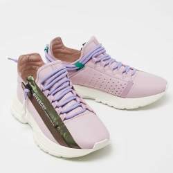 Givenchy Lilac Perforated Leather Spectre Zip Low-Top Sneakers Size 39