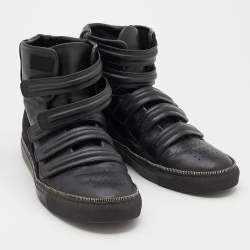 Givenchy Black Leather And Suede High Top Sneakers Size 44