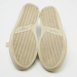 Givenchy White/Blue Leather Reverse Letter Low Top Sneakers Size 41