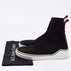 Pre Owned Givenchy Black Knit Fabric George V High Top Sneakers Size 43