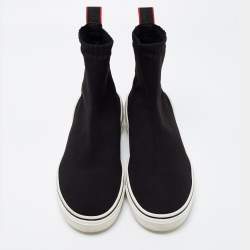 Pre Owned Givenchy Black Knit Fabric George V High Top Sneakers Size 43