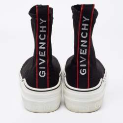Pre Owned Givenchy Black Knit Fabric George V High Top Sneakers Size 43
