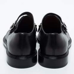 Givenchy Black Leather Buckle Monk Derby Size 41