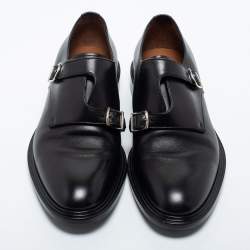 Givenchy Black Leather Buckle Monk Derby Size 41