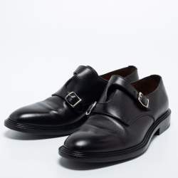 Givenchy Black Leather Buckle Monk Derby Size 41