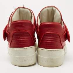 Givenchy Red Leather Tyson Star High Top Sneakers Size 43