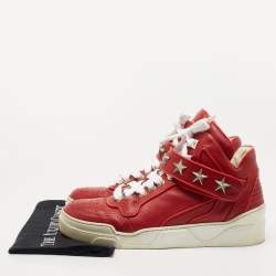 Givenchy Red Leather Tyson Star High Top Sneakers Size 43
