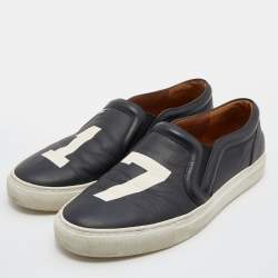 Givenchy Black Leather Pervert 17 Print Slip On Sneakers Size 38