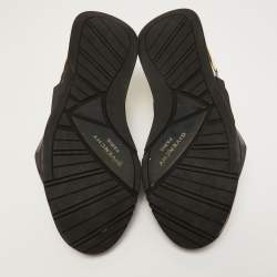 Givenchy Black/Light Yellow Leather, Neoprene and Suede Runner Elastic Sneakers Size 40