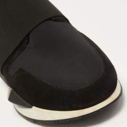 Givenchy Black/Light Yellow Leather, Neoprene and Suede Runner Elastic Sneakers Size 40