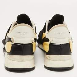 Givenchy Black/Light Yellow Leather, Neoprene and Suede Runner Elastic Sneakers Size 40