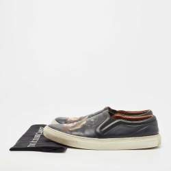 Givenchy Navy Blue Leather Rottweiler Slip On Sneakers Size 45
