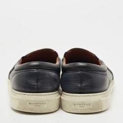 Givenchy Navy Blue Leather Rottweiler Slip On Sneakers Size 45