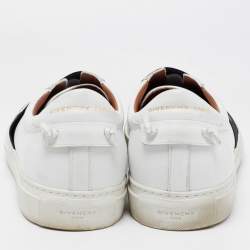 Givenchy White/Black Leather And Elastic Band Urban Street Slip On Sneakers Size 44