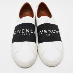 Givenchy White/Black Leather And Elastic Band Urban Street Slip On Sneakers Size 44