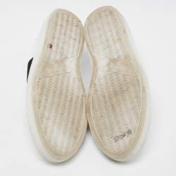 Givenchy White/Black Leather And Elastic Band Urban Street Slip On Sneakers Size 44
